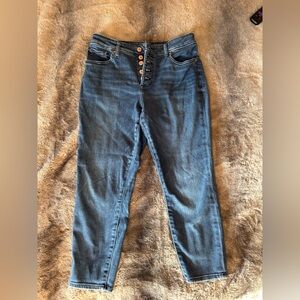 Express High Waist Button Fly Jeans